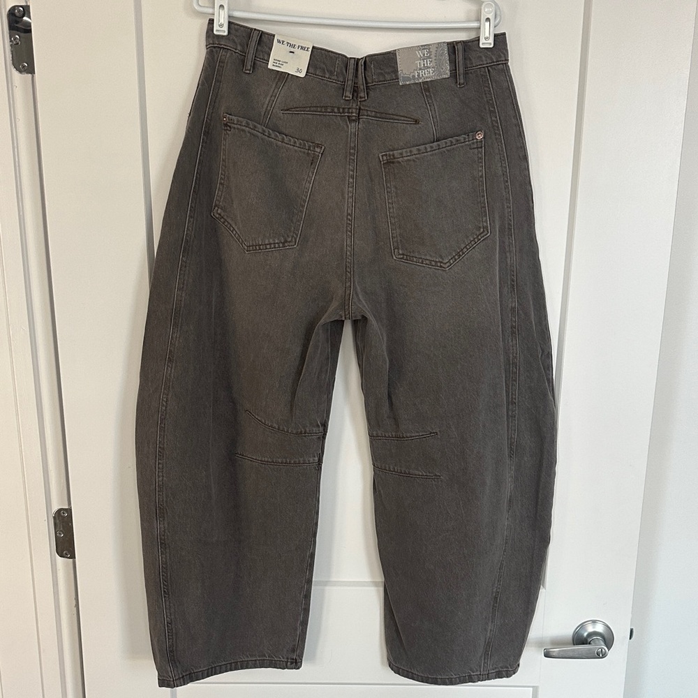 Free People Women's Relaxed Fit Grey Wash Jeans - Picture 2 of 5